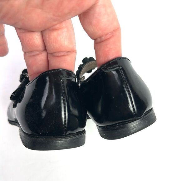 Spring Flowers By Gallucci Italy Black Mary Jane Patent Leather Shoes sz 25 US 8 - Picture 7 of 12